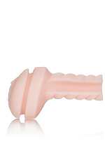 Реалистичная вагина в пластиковом цилиндре с ручкой с вибрацией
