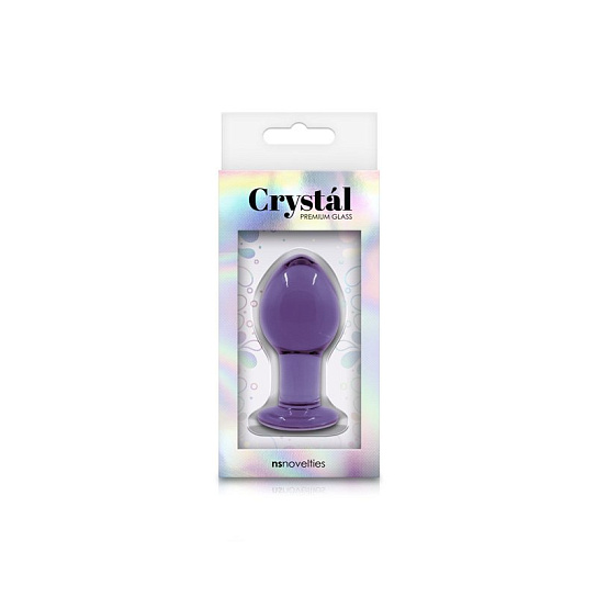 Анальная втулка из стекла Crystal Plug маленькая, фиолетовая