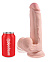 Фаллоимитатор с подвижной мошонкой King Cock Plus 9 Triple Density