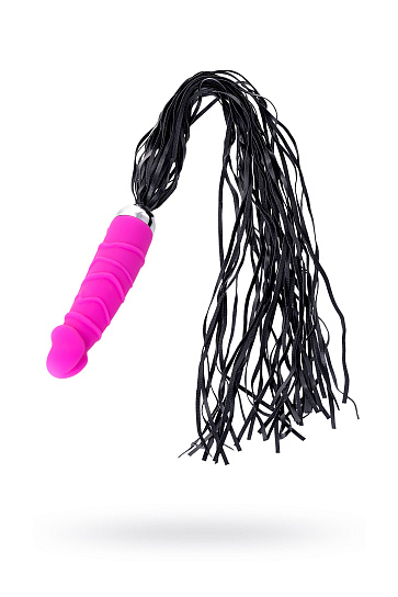 Силиконовый вибратор со встроенной плетью, 14 см, розовый