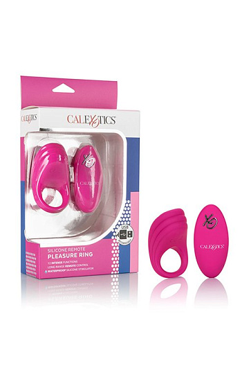 Эрекционное виброкольцо силиконовое Pleasure Ring, розовое