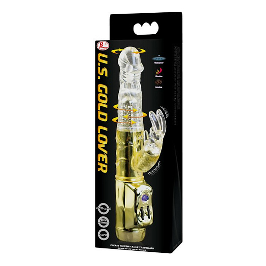 Вагинальный хай-тек вибратор U.S. Gold Lover с ротацией