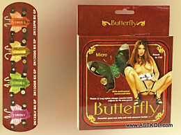 Клиторальный вибратор-бабочка на ремешках Gopaldas Mini Butterfly Vib, зеленый