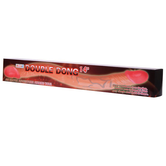 Двухголовый фаллос Double Dong, рельефный с головками, 37 см