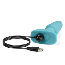 Анальный плаг премиум-качества B-Vibe Rimming Plug Teal, голубой