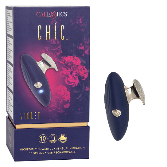 Ручной вибромассажер CHIC VIOLET с держателем между пальцами