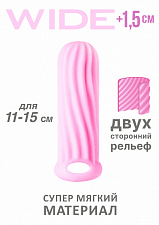 Насадка на пенис для увеличения Lola Games Homme Wide 11-15 см, розовый