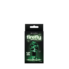 Анальная пробка Firefly Glass, светящаяся в темноте, средняя