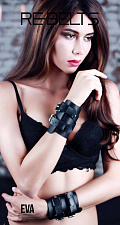 Декоративные черные наручники с ремешками Eva Black