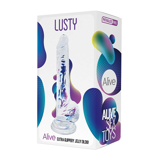 Фаллоимитатор Adrien Lastic Lusty Jelly Dildo с мошонкой, прозрачный