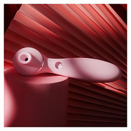 Вакуумно-волновой стимулятор c подогревом и вибрацией KisToy Polly Plus, розовый