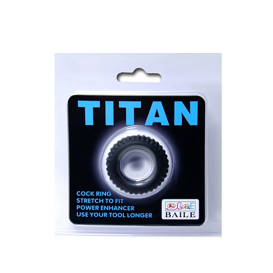 Эластичное ребристое кольцо Titan, черное Baile