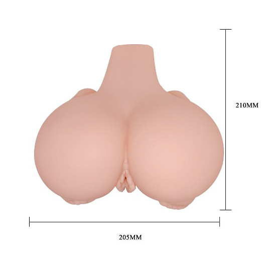 Реалистичный мастурбатор попка с двумя отверстиями с вибрацией