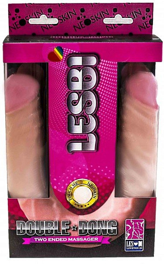 Двухсторонний фаллоимитатор из киберкожи Lesbi Touch, 46 см