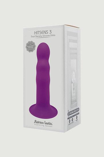 Фаллоимитатор на присоске с двойной плотностью Adrien Lastic HITSENS S03 17.7 см, фиолетовый