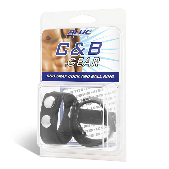 Двойное эрекционное кольцо на пенис BlueLine, черное