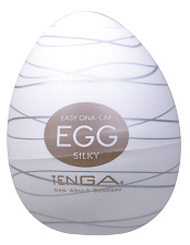Мастурбатор Tenga Egg Silky 006 с рельефом из переплетающихся нитей