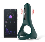 Двойное эрекционное кольцо Magic Motion Rise, темно-зеленое