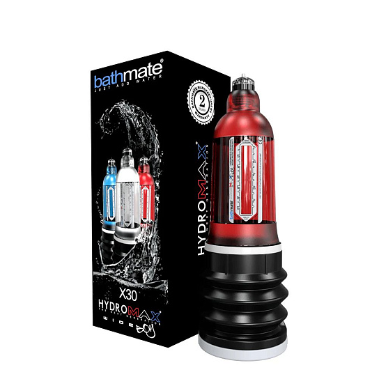 Гидропомпа Hydromax X30 Wide Boy для увеличения пениса, красная