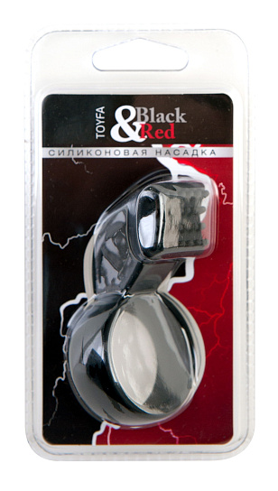 Насадка силиконовая на член Black & Red черная Насадка силиконовая на член Black & Red черная