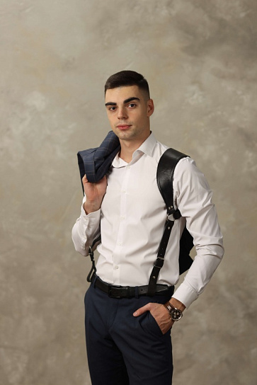 Портупея для мужчин № 1 BDSM Арсенал из натуральной кожи, черная