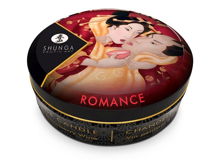 Shunga аромасвеча для массажа Клубничное вино, 30 мл