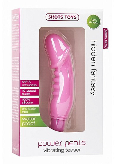 Вибратор с нежной поверхностью POWER PENIS, розовый