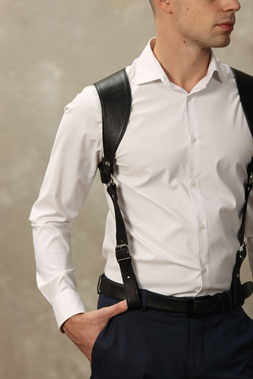 Портупея для мужчин № 1 BDSM Арсенал из натуральной кожи, черная