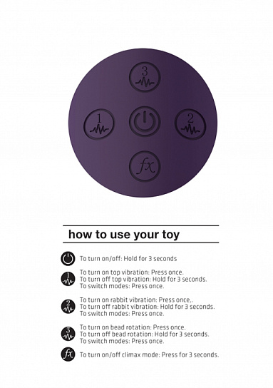 Вибромассажер кролик Nilo с функцией ротация 360 градусов, фиолетовый