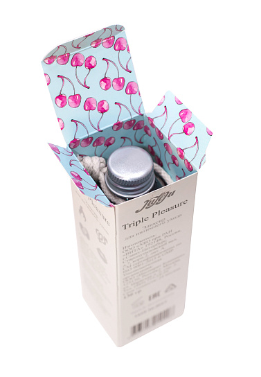 Съедобное масло для эротического массажа HOT CHERRY, 130 мл