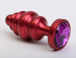 Красная фигурная пробка с фиолетовым кристаллом