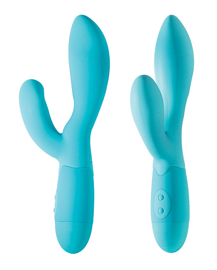 Двойной женский вибратор The Princess, 20,5 см, голубой