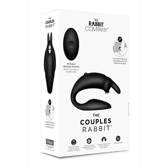 Кролик-вивайб для пар The Couples Rabbit, черный