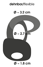 Тройное эректильное кольцо Penis Hodenringe, черное