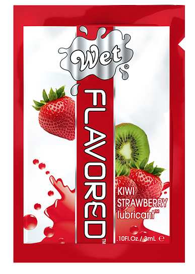 Оральный лубрикант Wet Flavored Kiwi Strawberry, 3 мл