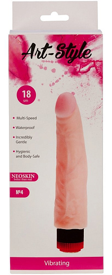 Реалистичный вибромассажер ART-Style №4, телесный , 18 см