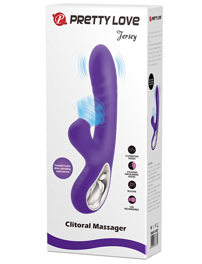 Вибратор-кролик с вакуумно-волновым отростком Baile Pretty Love Jersey