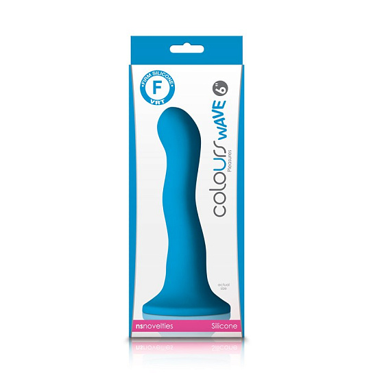 Изогнутый фаллоимитатор Colours Wave 6 Dildo, синий 16,5 см