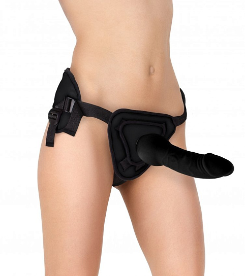 Страпон поясной с головкой Deluxe Silicone Strap On, 25 см, черный