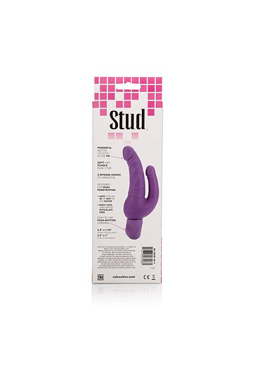 Фаллоимитатор анально-вагинальный Over & Under с вибрацией, фиолетовый