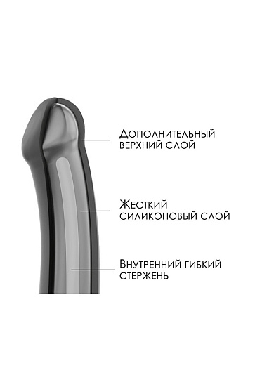 Страпон на присоске из нежного силикона Strap-on-me, 18 см, телесный