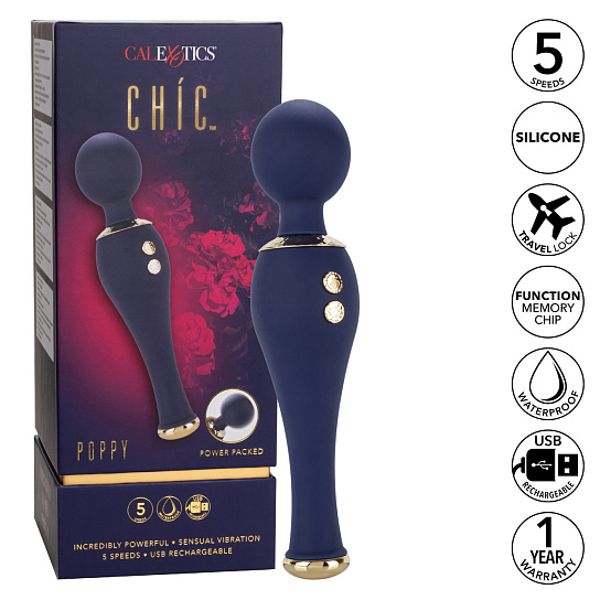 Вибромассажер с подвижной головкой CHIC POPPY WAND