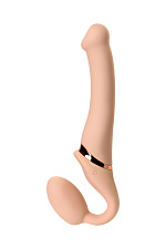 Безремневой страпон с функцией вибрации Strap-on-me, 24.5 см, телесный