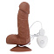 Вибратор с мошонкой на присоске Function Ballsy Stud, коричневый