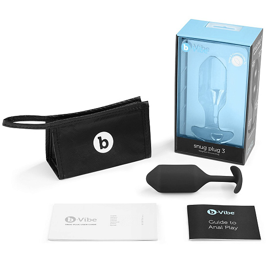 Профессиональная анальная втулка B-vibe Snug Plug 3, черная