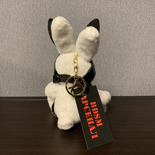 Подарочный бдсм-зайчик BDSM-Арсенал в маске белый, мини-размер