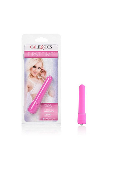 Розовая вибропуля First Time Power Tingler, 7 см
