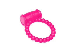 Эректильное кольцо Drums Pink Lola Rings бусинками, розовое