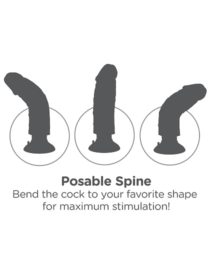 Вибратор King Cock 7 Vibrating Cock with Balls Flesh, 13 см