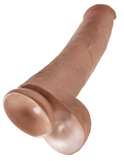 Реалистичный фаллоимитатор-гигант King Cock коричневый 34,3 см